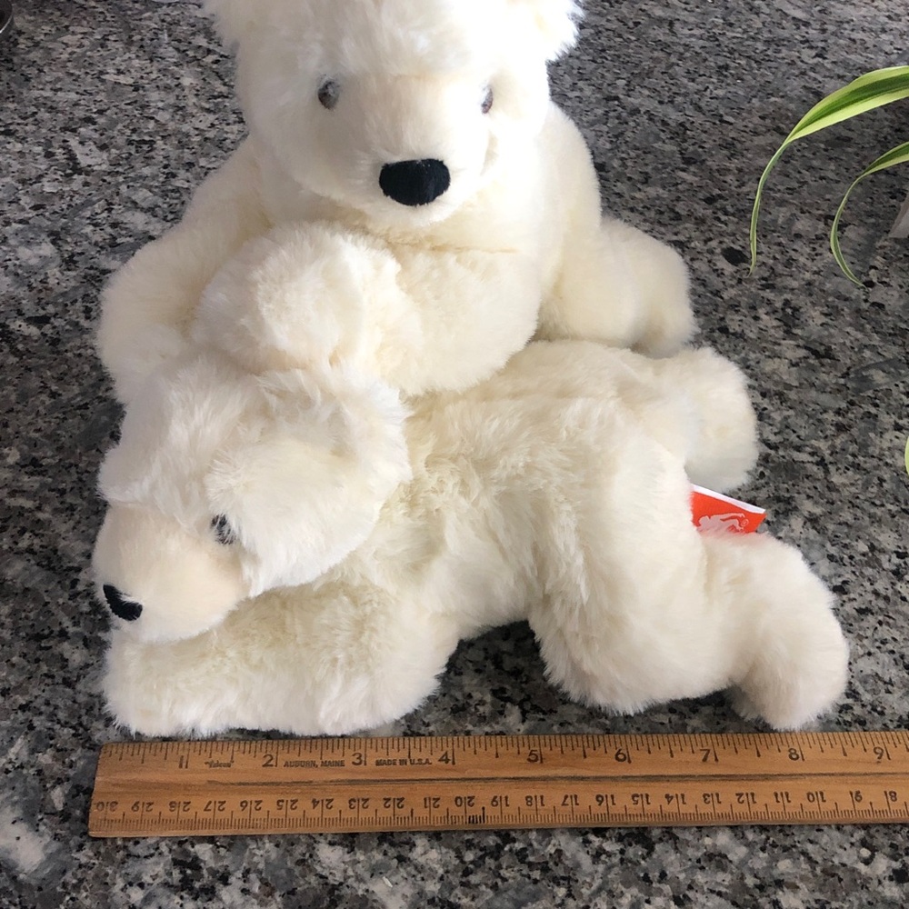 WildRepublic 2 Small 8” Baby POLAR BEARS Collectible NWOT